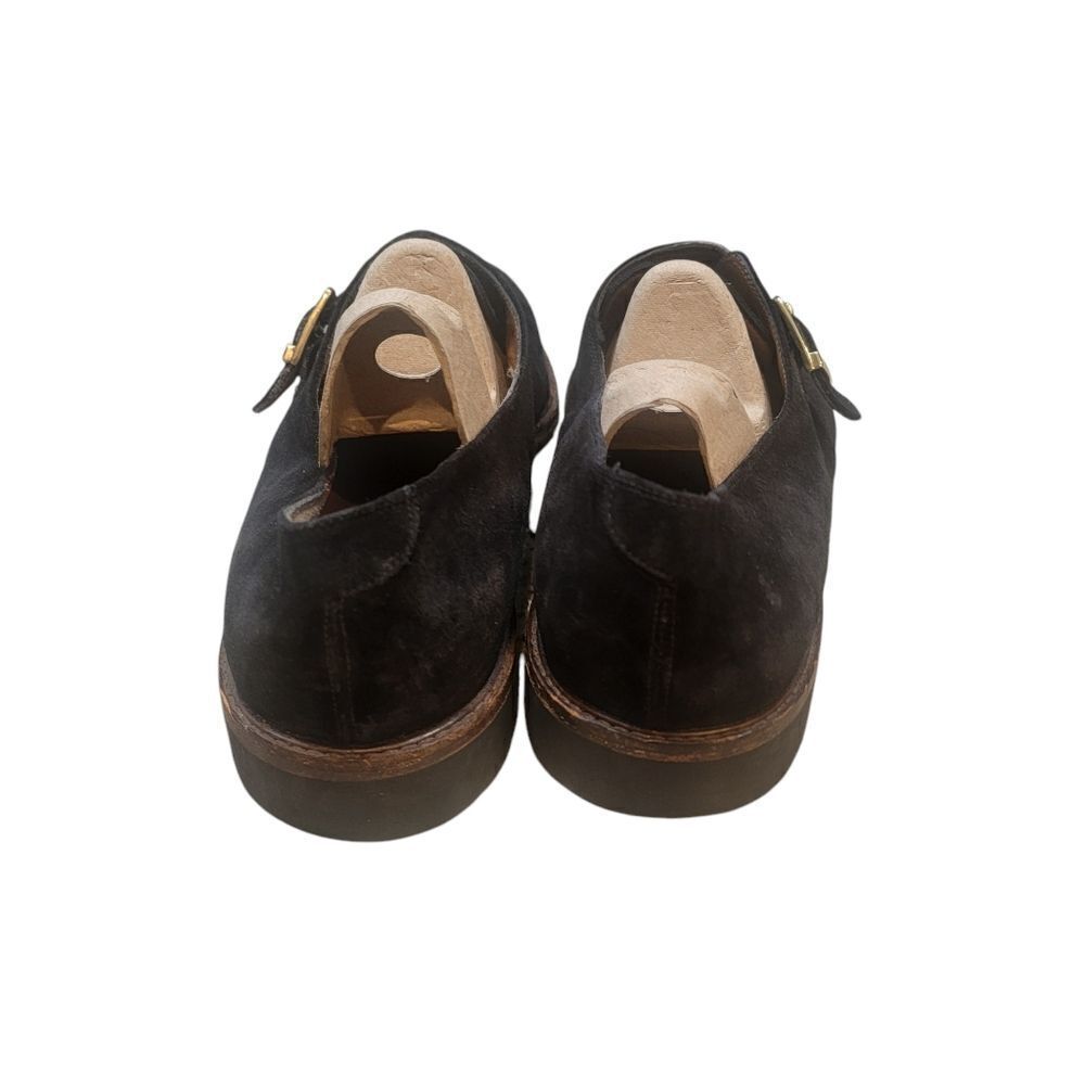 Salvatore Ferragamo Men's Black Suede Monk Strap Shoes. Size 11.5 C. - Picture 7 of 14